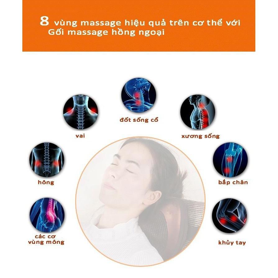 Gối massage 8 bi xoay 2 chiều loại xịn