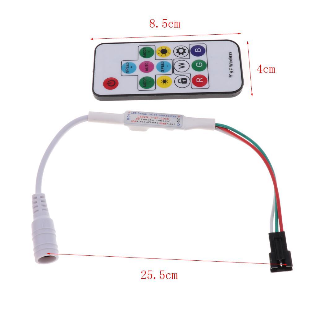 DC 5V to 24V RF Wireless Remote LED Controller Dimmer Mini Strip Light