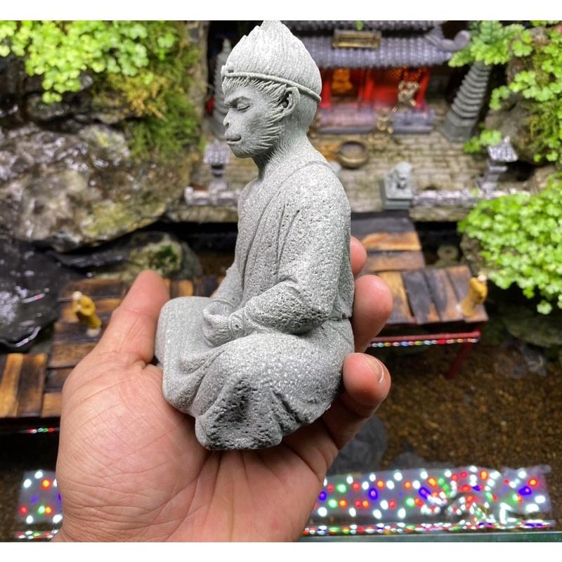 Tượng ngộ không tu luyện - tượng khỉ hầu vương - Trang trí bể cá-tiểu cảnh - Phụ kiện trang trí ôtô -Shopleo