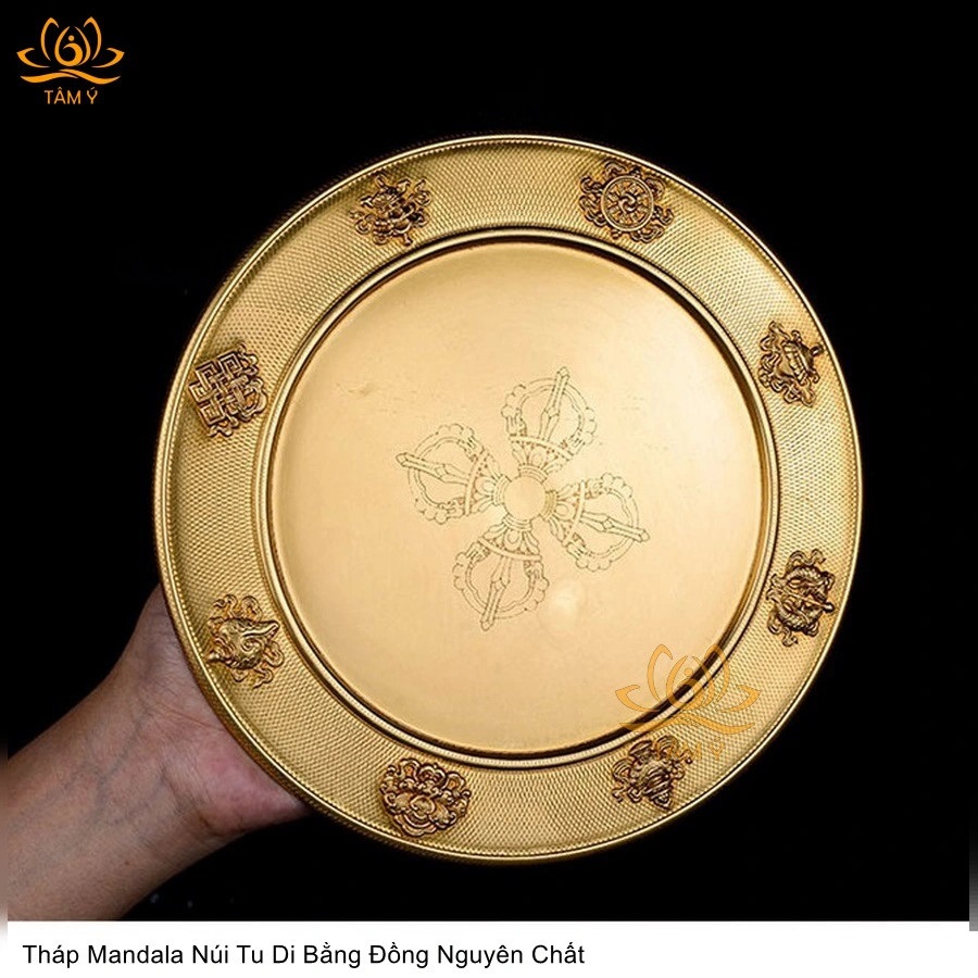 Tháp Mandala đồng nguyên chất MDL006 kim cương thừa, đồ thờ mật tông Tâm Ý