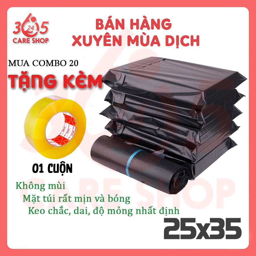 COMBO 20 Túi Đóng Hàng Niêm Phong tự dính Size 25x35cm Đóng Gói Áo Khoác, Balo - CT18