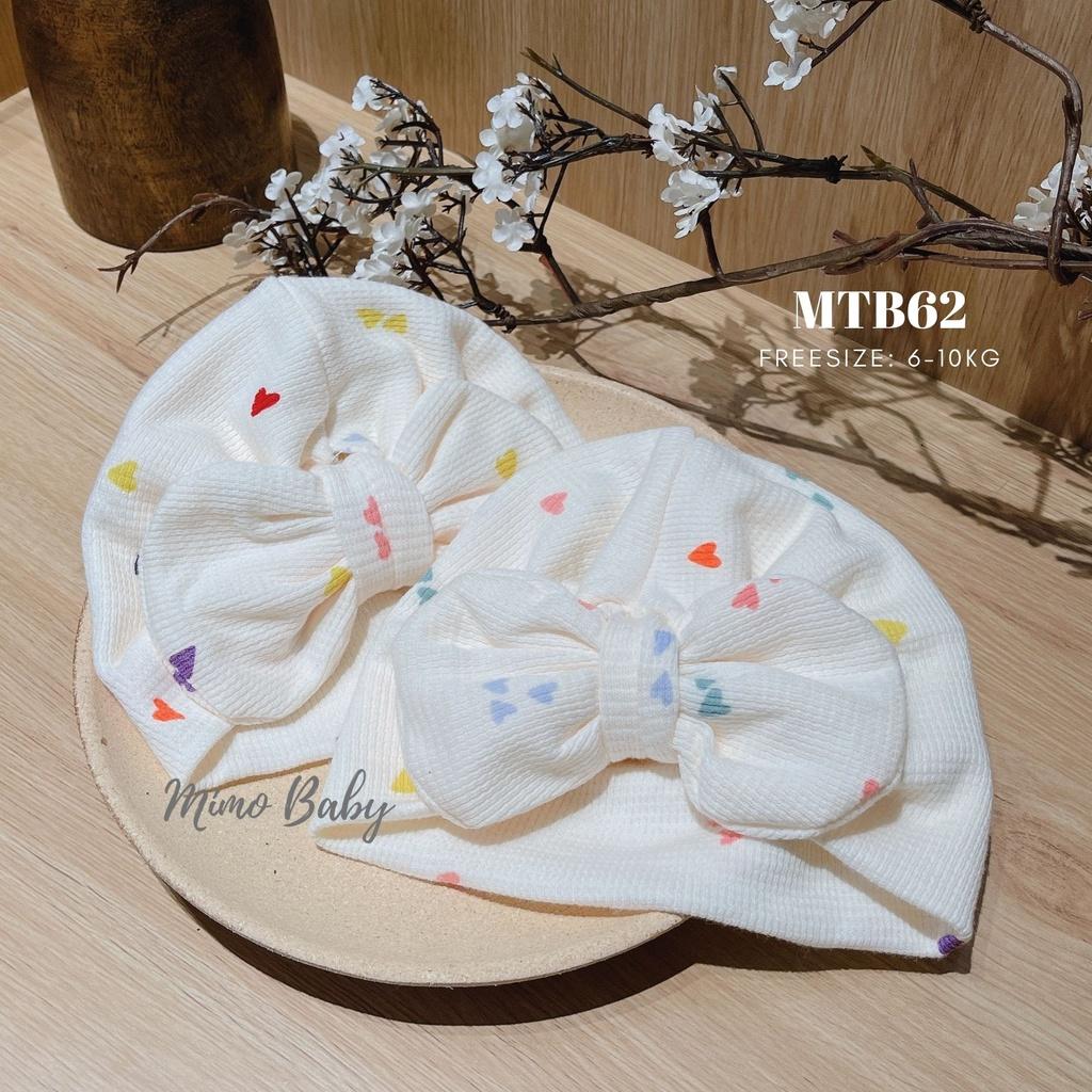 Mũ nón turban nơ cho bé gái 6-10kg Mimo Baby MTB62