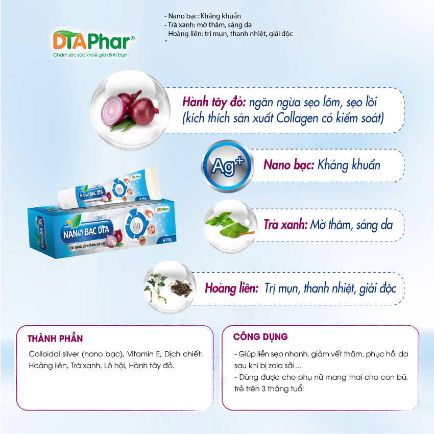 NANOBAC DTA GIÚP GIẢM THÂM MỜ SẸO NHƯ MỤN CHỨNG CÁ, BỎNG, HAPES, LỞ MIỆNG