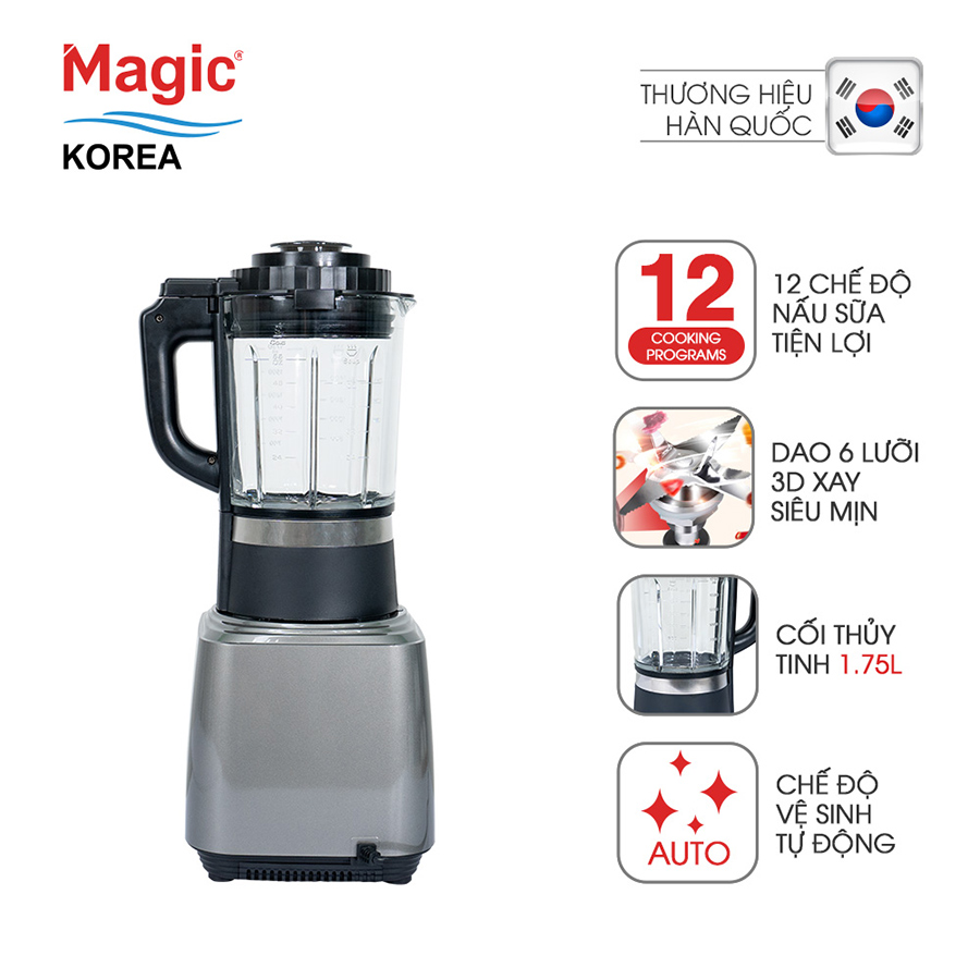 Máy nấu sữa hạt Magic Korea A-96 Bạc (1.75 Lít) - Hàng chính hãng