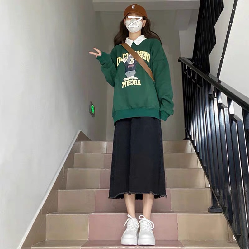 Áo nỉ xanh hình thỏ cho nữ ATN837
