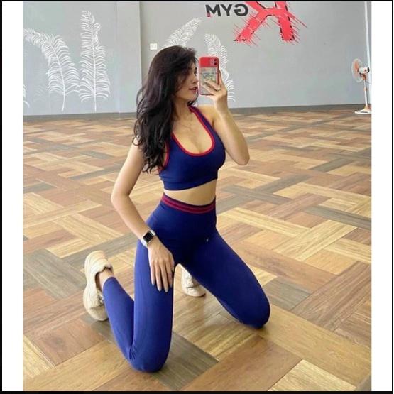 Bộ Tập Gym Yoga Nữ Áo Bra Cao Cấp Có Mút Ngực Quần Nâng Mông Chất Dệt Kim-D24