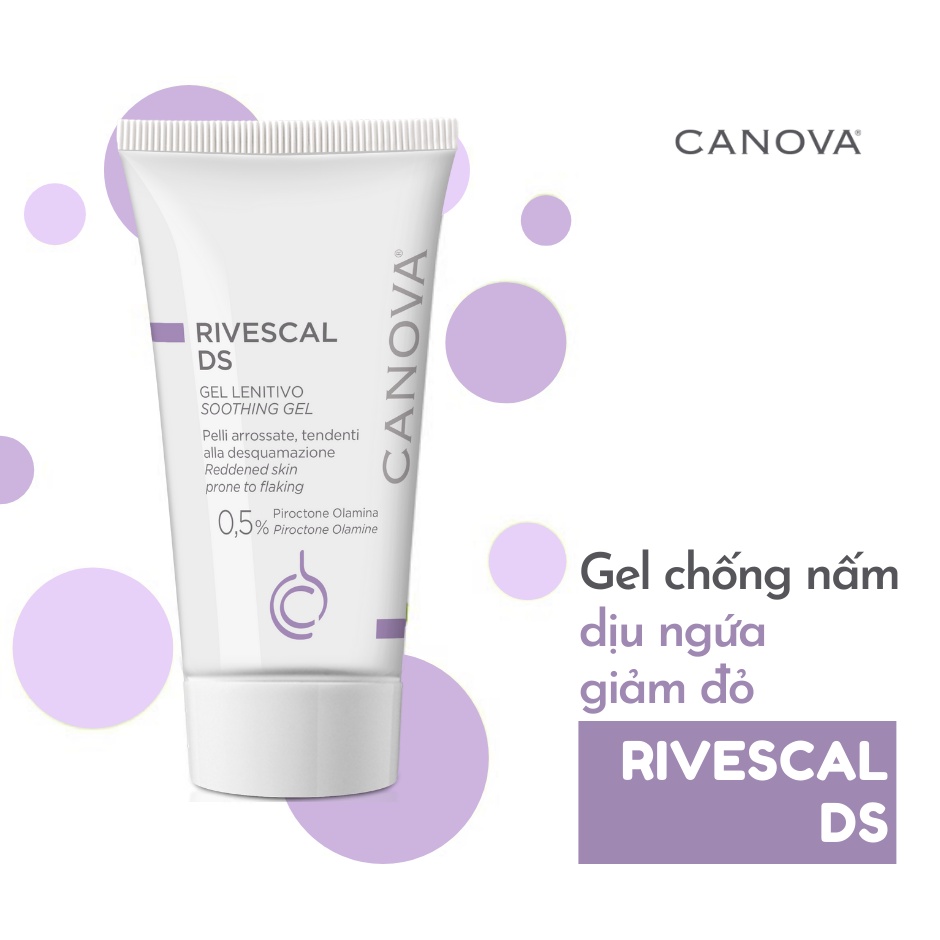Gel hỗ trợ giảm nấm làm dịu da đầu, giảm tiết bã nhờn Canova Rivescal DS Gel 50ml