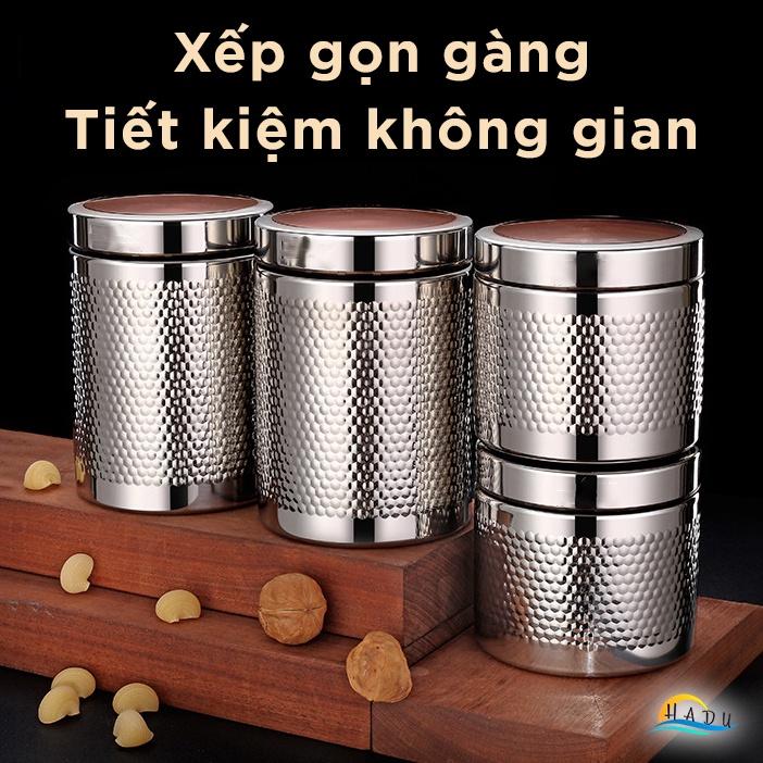 Hộp Đựng Trà Cafe Đồ Khô Và Ngũ Cốc Inox Có Nắp Cao Cấp Đạt Chất Lượng Đức SSGP