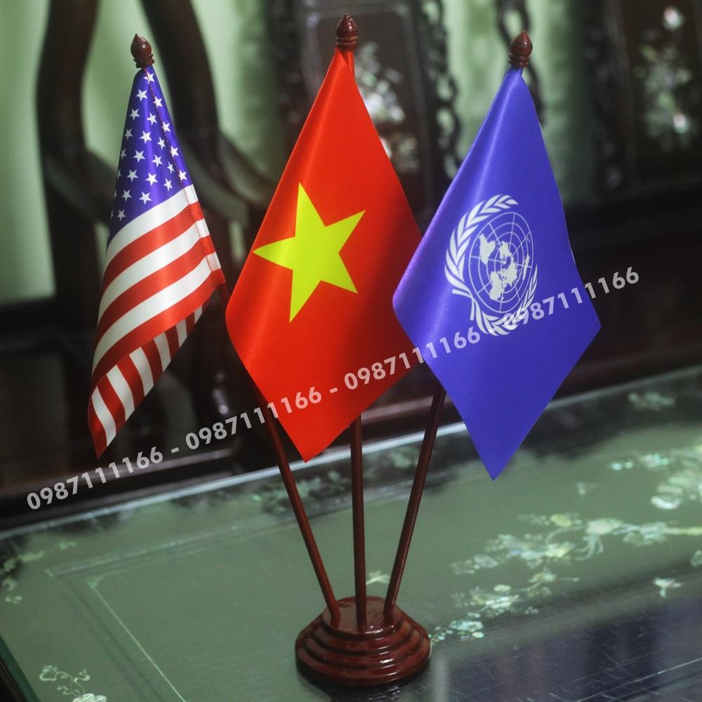 Cờ Để Bàn Việt Nam - Mỹ - Liên Hợp Quốc