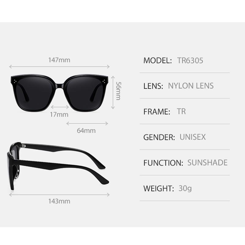 Kính Mát Nữ Kiểu Mới Dành Cho Nam Nữ Với TR90 Lớn Khung Kính Mát Thời Trang Nylon Kính Mát AE0967