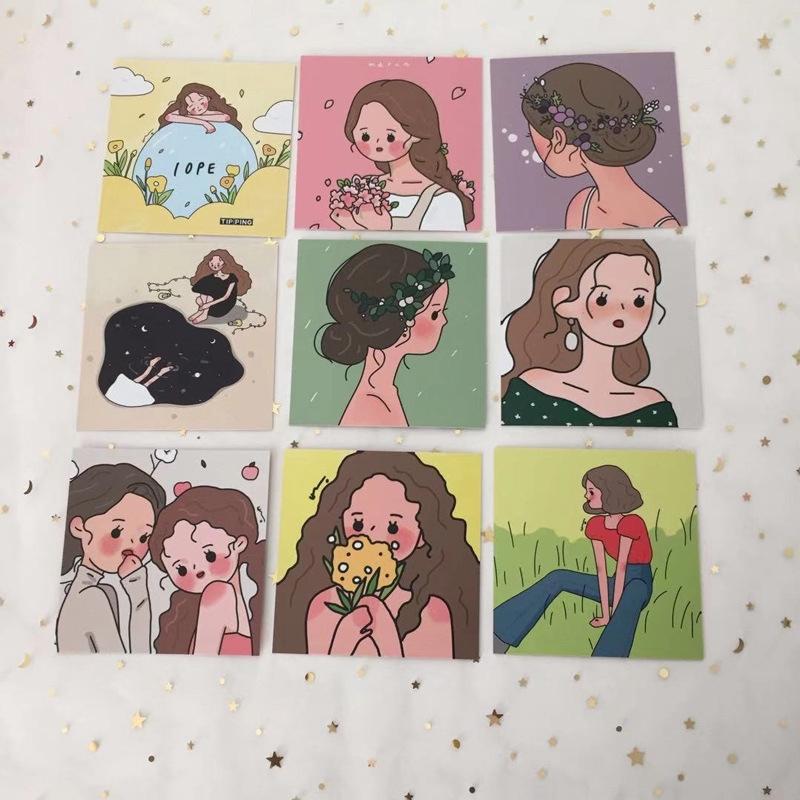 Thẻ hình INS họa tiết cô gái phong cách Hàn Quốc