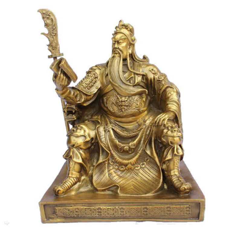 Tượng Quan Công Ngồi Đọc Sách bằng Đồng Thau cao 25cm nặng 2400g -Phong thủy mang lại sự thịnh vượng, trí tuệ và tiền bạc trong kinh doanh