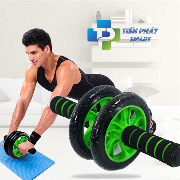 CON LĂN TẬP CƠ BỤNG 2 BÁNH AB WHEEL(TẶNG THẢM QUỲ)