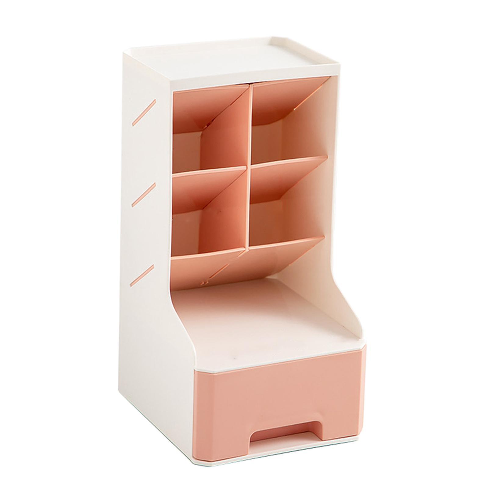 Desk Stationery Box Pen Holder with Drawer Desktop Storage Organizer for Desktop