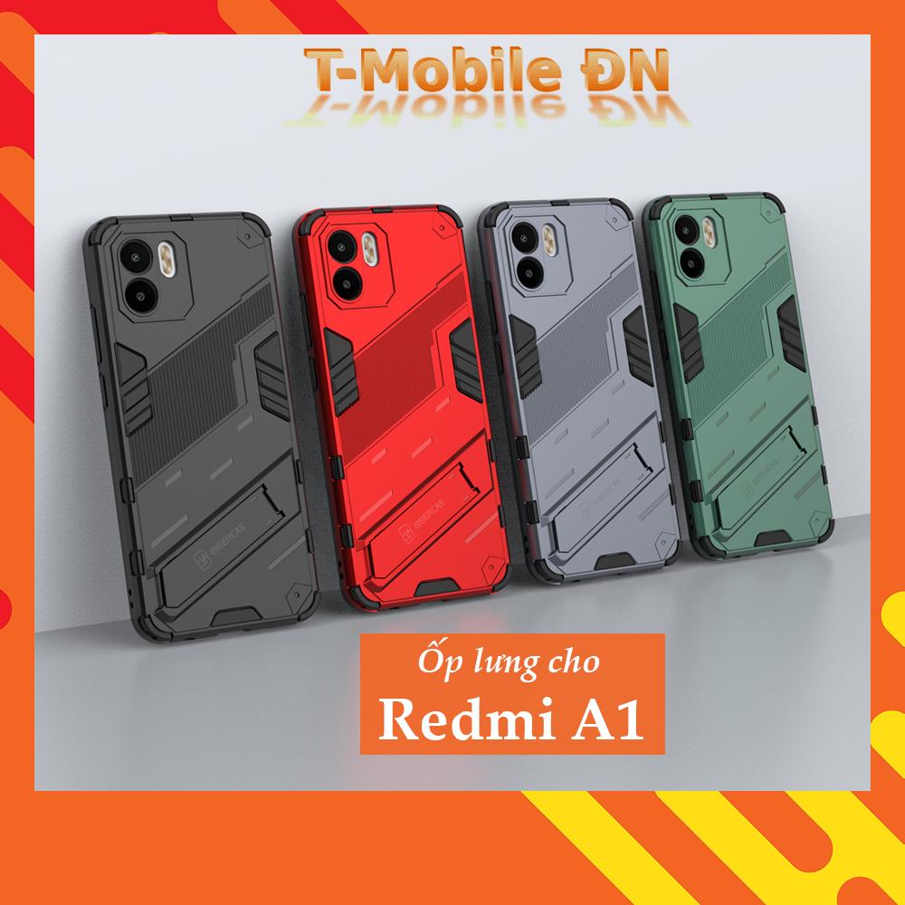 Ốp lưng cho Xiaomi Redmi A1 A2 chống sốc Iron Man PUNK cao cấp kèm giá đỡ