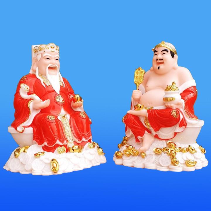 Tượng Thần Tài Thổ Địa đá cao cấp mẫu mới 10 inch các màu Đỏ , Trắng , Xanh lá , Cam cao 25 cm