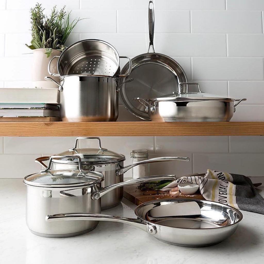 Bộ 3 nồi inox châu Âu Scanpan Impact 71000301, đúc đáy 3 lớp dày, bắt từ nhanh, truyền nhiệt đều, bền đẹp