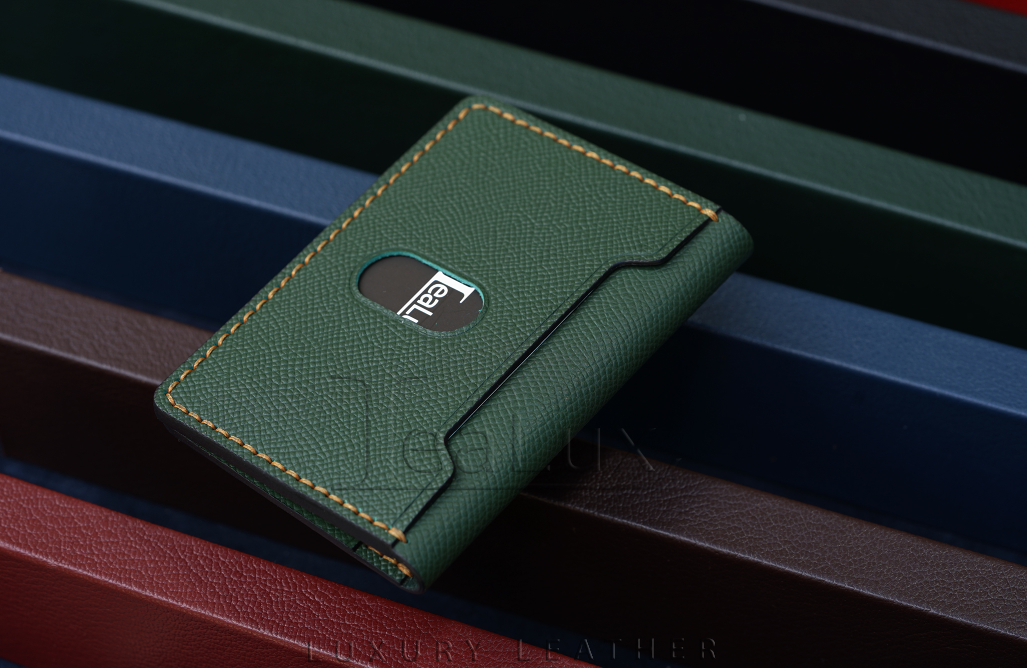 Ví Đựng Thẻ Nam Nữ Da Epsom Handmade Lealux Mini Epsom Wallet 1