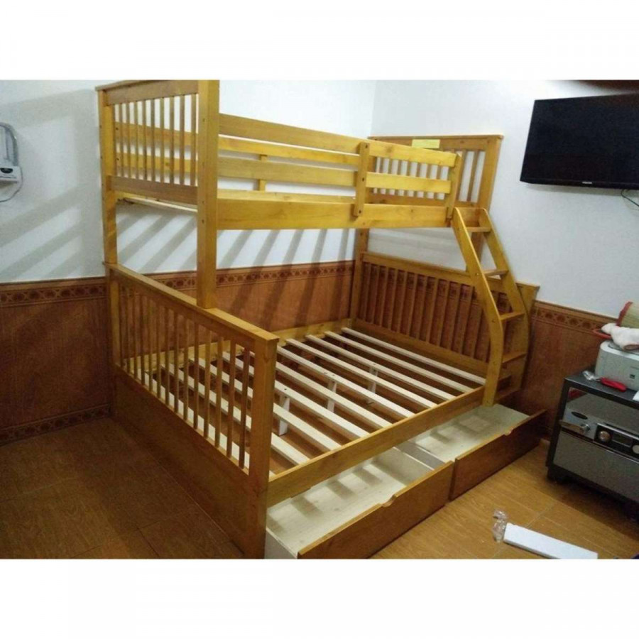 Giường 2 Tầng K.Bed 128 (Vàng Gỗ Tự Nhiên)