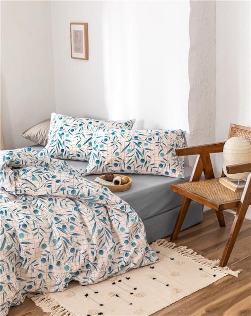 Set ga gối Cotton LiVing Hàng Nhập Khẩu 4 món