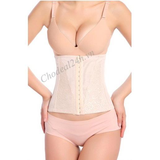 Gen Nịt Bụng Định Hình Eo Thon Thẳng Cột Sống Vải Ren