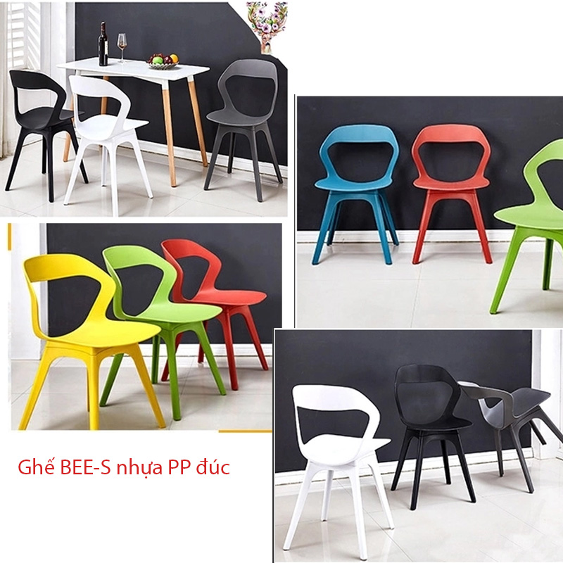 BEE-S Ghế nhựa đúc 100% cao cấp BEE phù hợp mọi phong cách như ghế ăn ghế cafe ghế tiếp khách