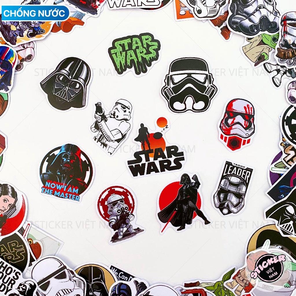 Sticker in hình STAR WARs  - Dán Trang Trí - Chất Liệu PVC Cán Màng Chất Lượng Cao Chống Nước, Chống Nắng, Không Bong Tróc Phai Màu