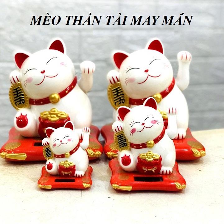 Mèo thần tài vẫy tay chạy bằng năng lượng mặt trời mang lại may mắn cho gia chủ