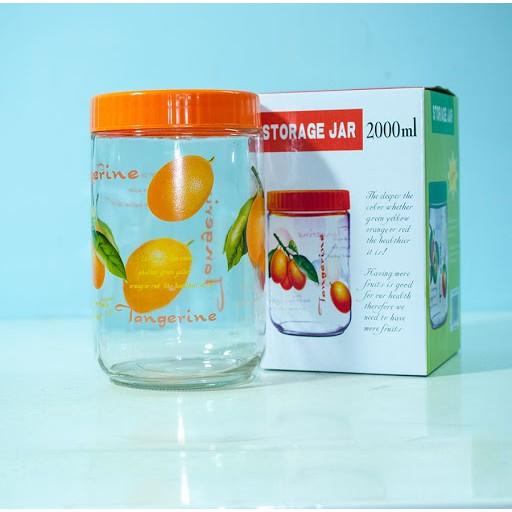 Hũ thủy tinh Hũ Đựng Gia Vị - Lọ Thủy Tinh Núm 2 lit