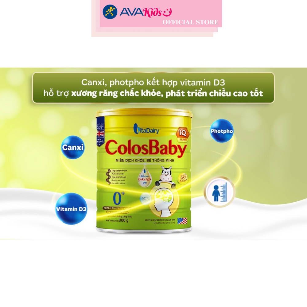 Sữa bột ColosBaby IQ Gold 0+ (sữa non) hương vani 800g (0 - 12 tháng)