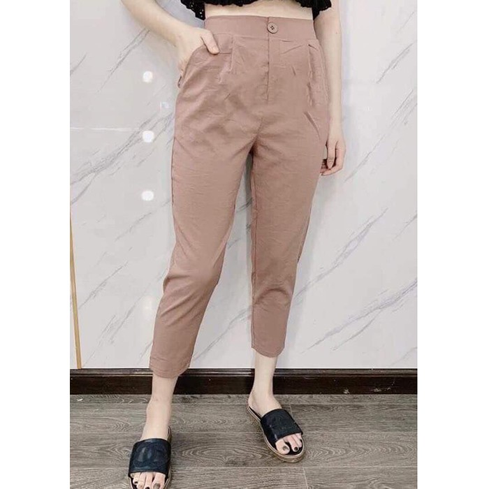 Quần Baggy đũi lưng chun cạp cao thiết kế phối khuy xịn xò