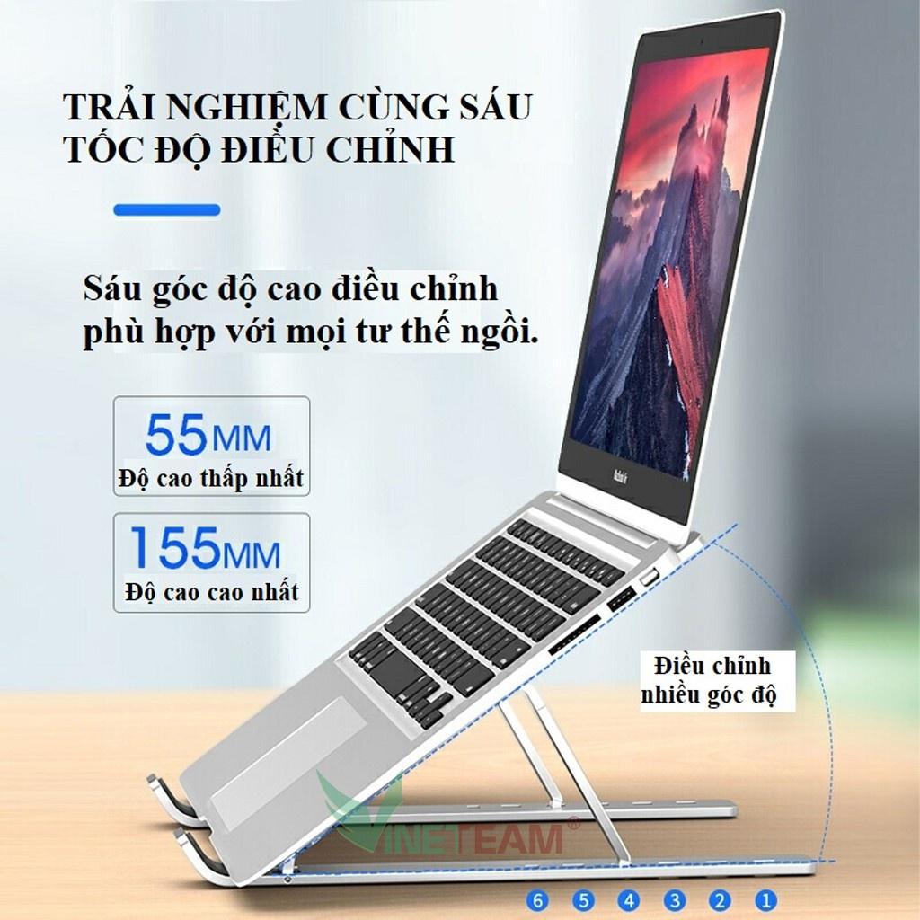 Giá đỡ laptop  bằng hợp kim nhôm mỏng nhẹ có thể điều chỉnh gấp gọn cho Ipad tablet macbook -dc4633