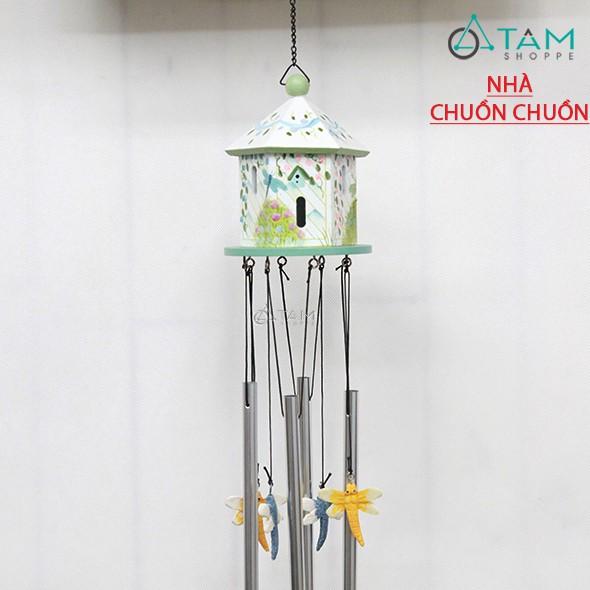 Chuông gió nhà gỗ lục giác handmade CHGIO-01