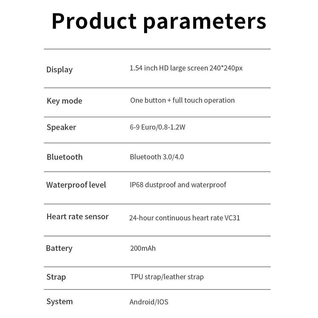 Women Men Bluetooth Smart Watch Wrist Band Sedentary Reminder