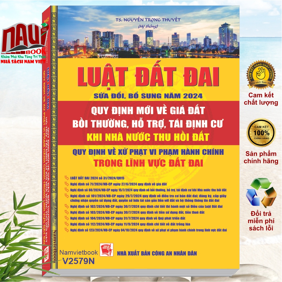 Sách Luật Đất Đai sửa đổi, bổ sung năm 2024 – Quy Định Mới Về Giá Đất, Bồi Thường, Hỗ Trợ, Tái Định Cư Khi Nhà Nước Thu Hồi Đất – Quy Định Về Xử Phạt Vi Phạm Hành Chính Trong Lĩnh Vực Đất Đai (V2579N)