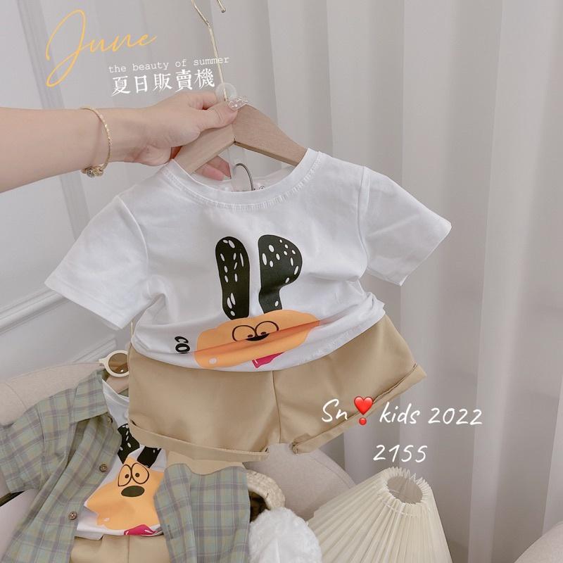 Set 3 chi tiết bộ sơ mi kẻ Mickey cho Bé trai đi học đi chơi