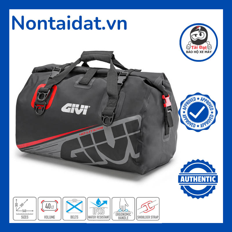 Túi đeo và ràng xe máy GIVI chính hãng chống nước EA115cm 40 lít