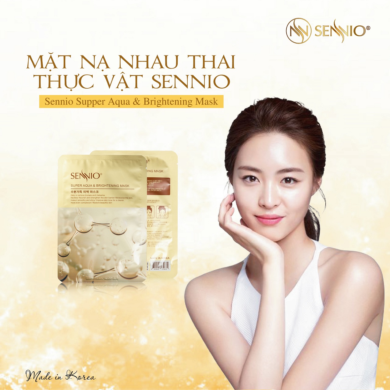 MẶT NẠ NHAU THAI THỰC VẬT SENNIO - Sennio Supper Aqua &amp; Brightening Mask