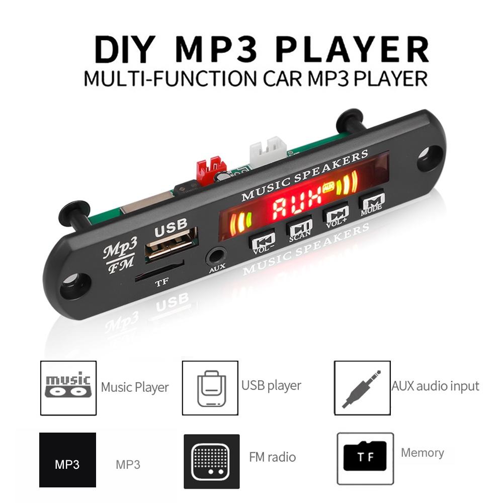 Bảng Mạch Giải Mã Âm Thanh Mp3 Wma Wav Dc 5v 12v Usb U Thẻ Tf Aux Fm Radio Mp3 Bluetooth