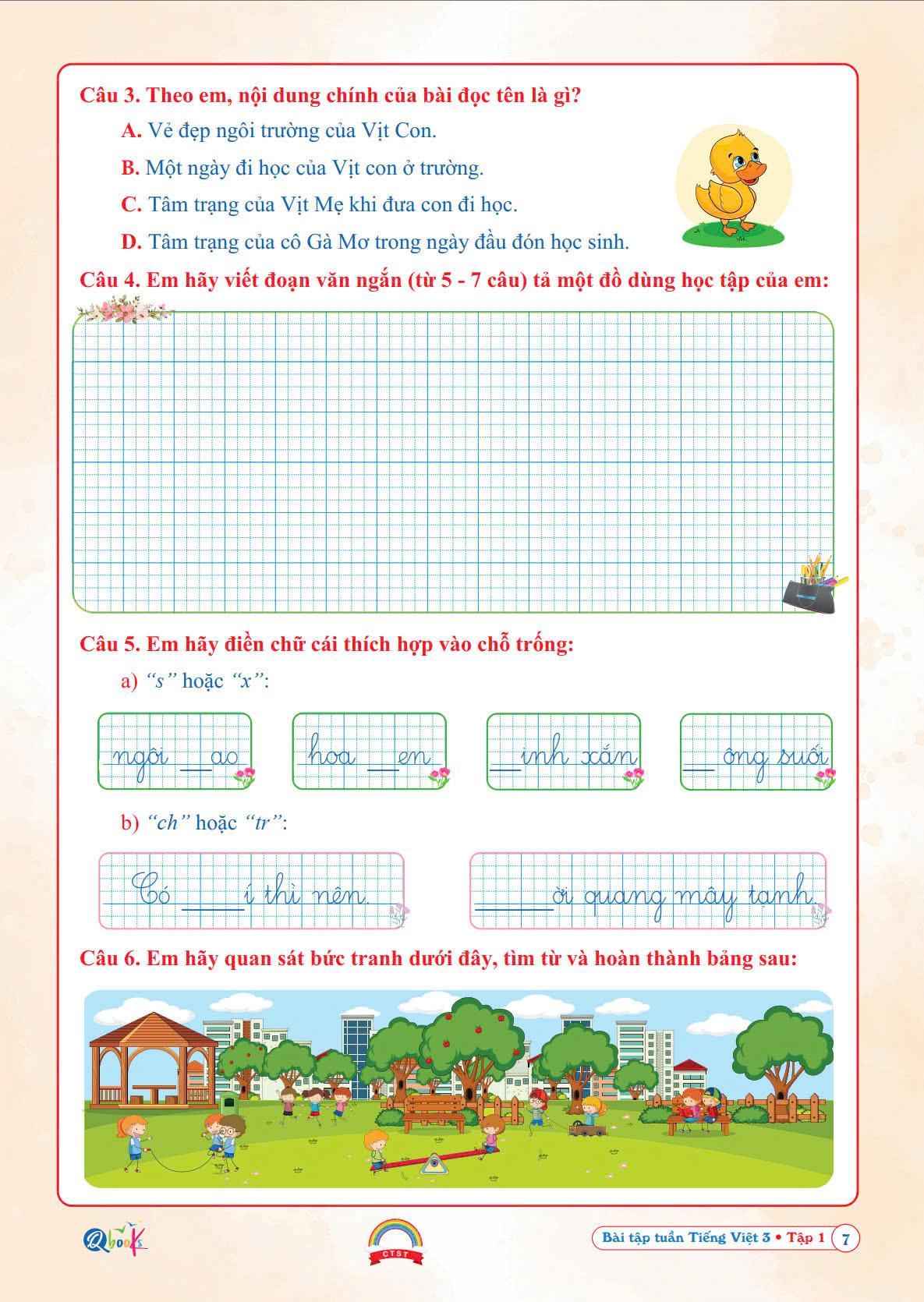Bài Tập Tuần Tiếng Việt Lớp 3 - Cả Năm - Chân Trời Sáng Tạo - Bản Quyền