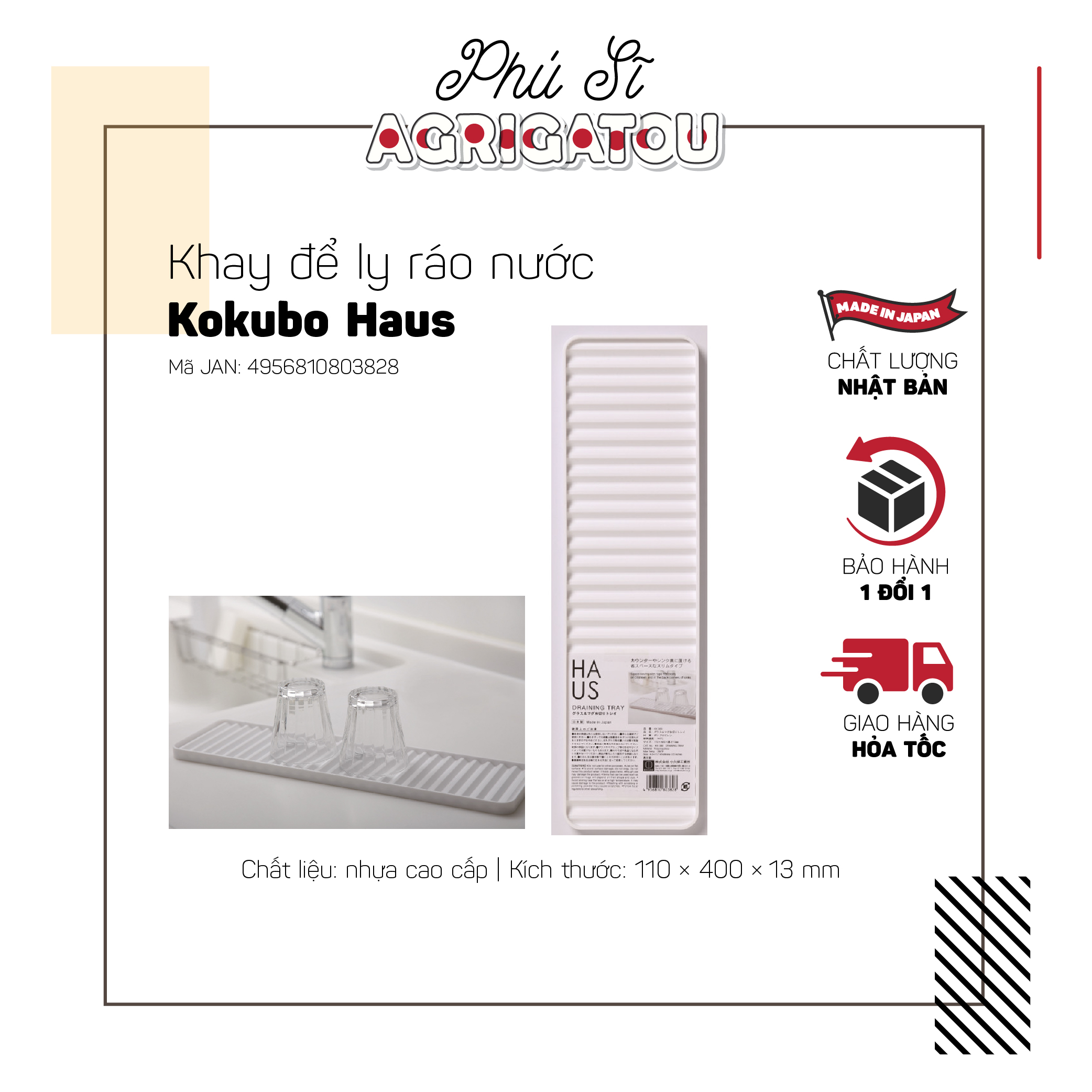 Khay úp ly để ráo nước Kokubo Haus KK-389