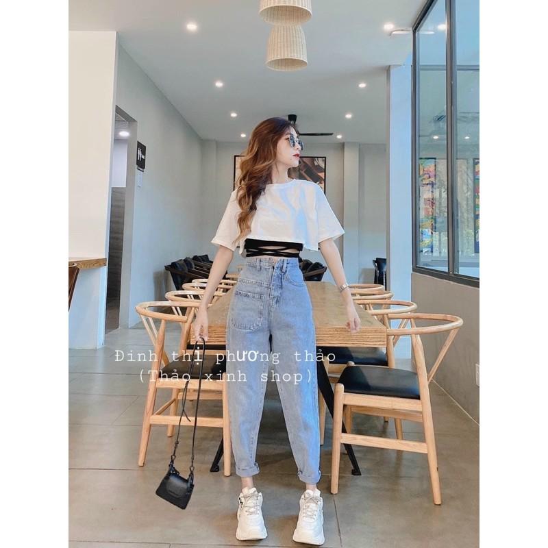 set áo croptop đan dây thời trang