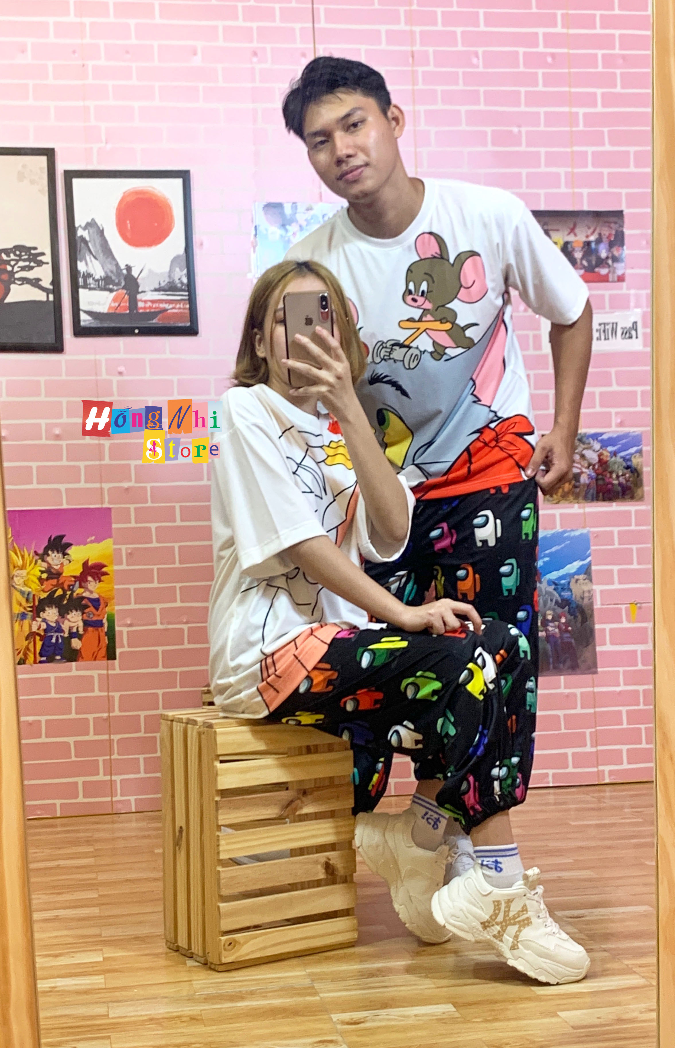 Quần Hoạt Hình Dài Bo Lai Hình Lego Cartoon Pant V2 Oversize Ulzzang Unisex - MM