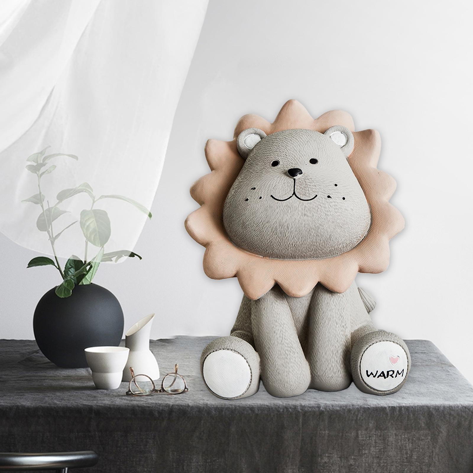 Lion Piggy Bank Saving Box Decoration  Figurines for Birthday