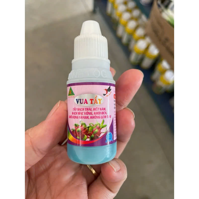 VUA TẨY- sạch trái, hết nám , sạch mặc võng , khói đèn , khô họng nhanh hiệu chim đỏ ống 15ml - Phân bón thanh long