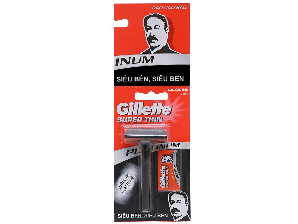 Dao cạo râu Gillette Cán đen ông già 1 vỉ 6 cây