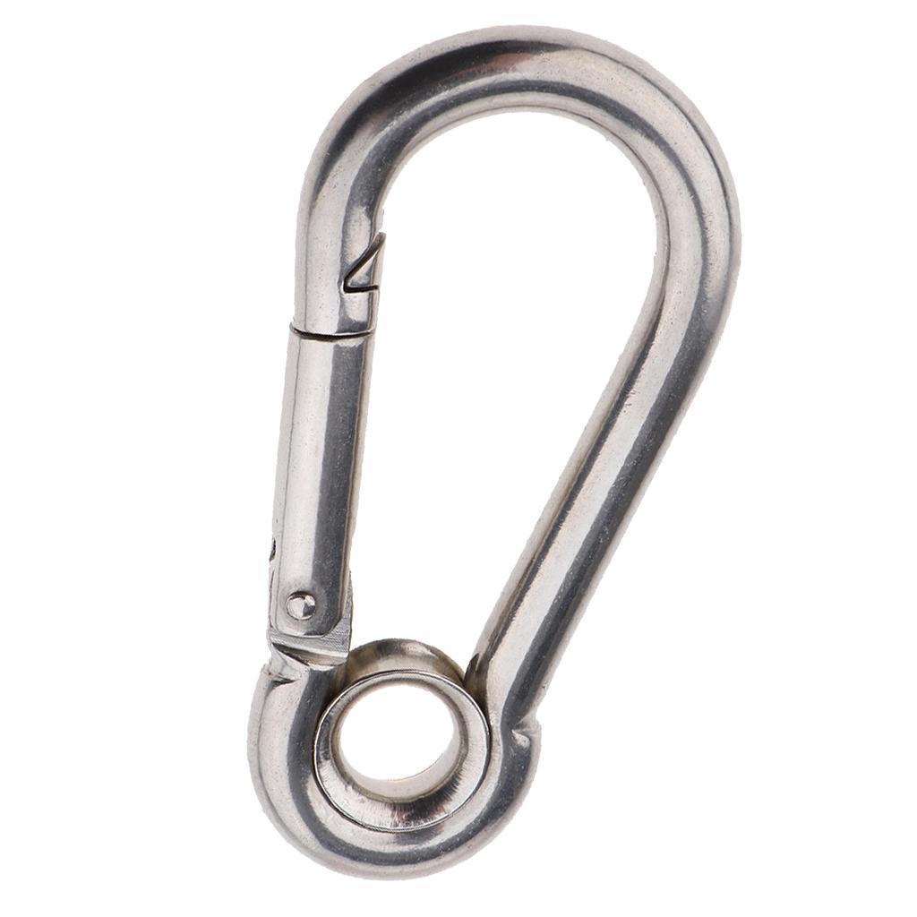 3-6pack Spring Snap Hook Stainless Steel Clip Keychain Carabiner for Camping