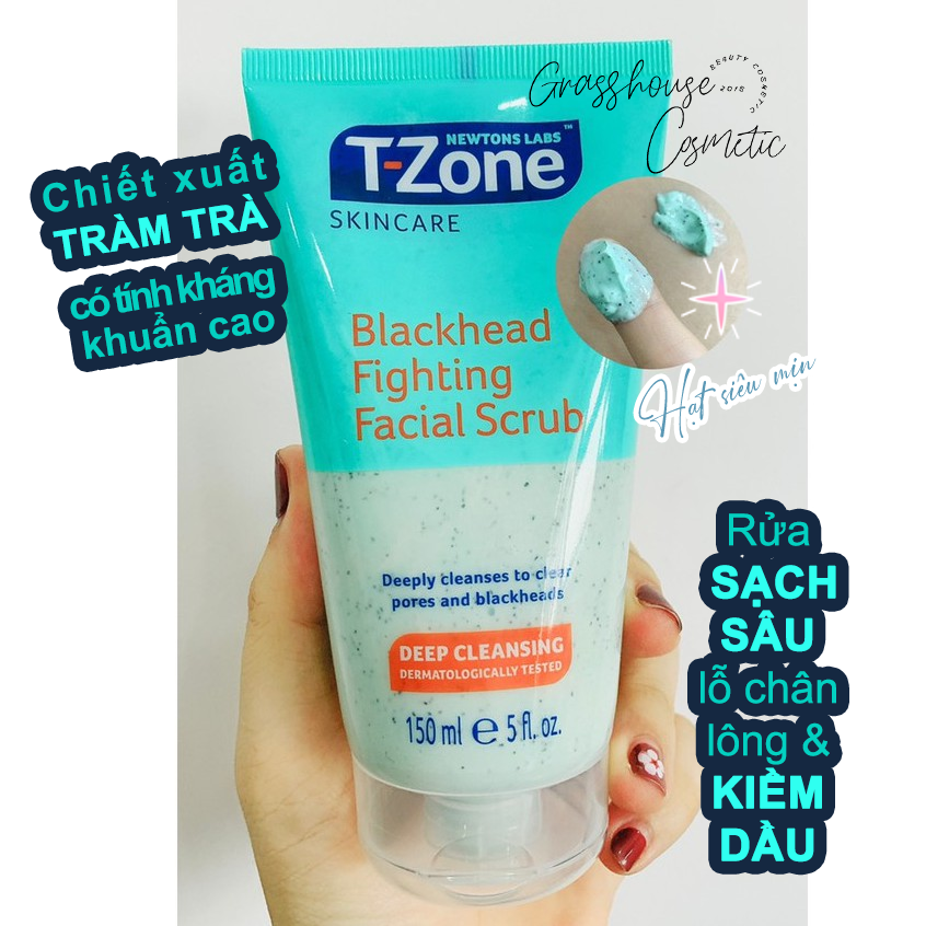 Tẩy da chết hỗ trợ giảm mụn đầu đen T-Zone Blackhead fighting Facial Scrub 150ml