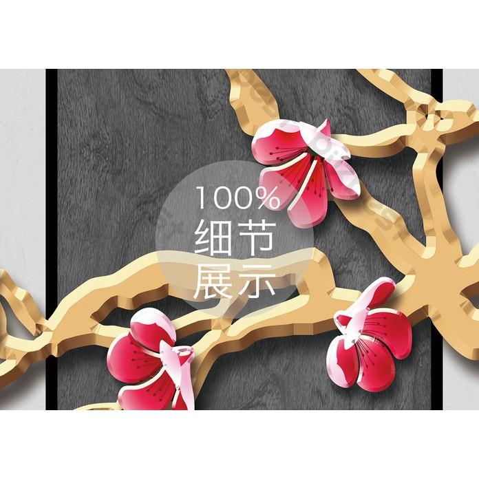 Tranh dán tường Cánh đào nổi bật sang trọng, tranh dán tường 3d hiện đại MS1024324