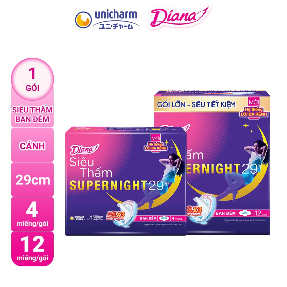 BVS Diana Siêu Thấm Supernight 29cm